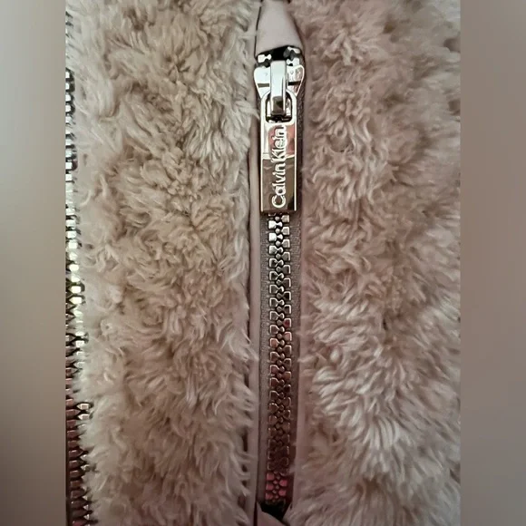 Calvin Klein Beige Teddy Jacket-S - Picture 6 of 10